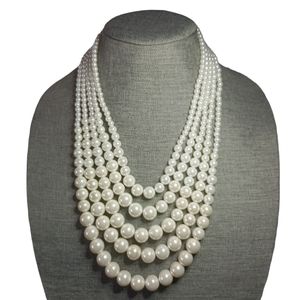 Vintage Five Strand Graduated Pearl Necklace "Outstanding!"